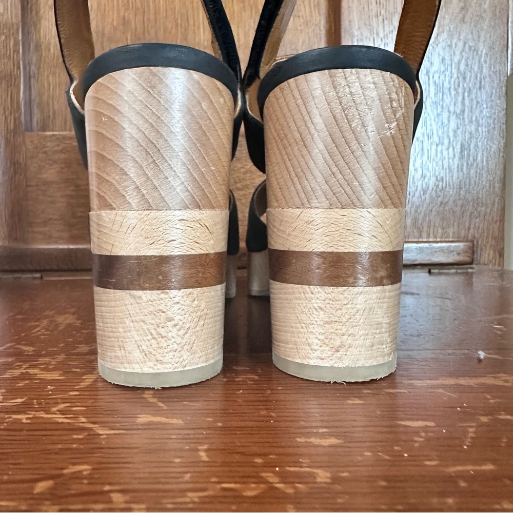 Cocolico Varick Platform Leather and Wood Sandals. Limited puzzle wood series - Picture 12 of 12